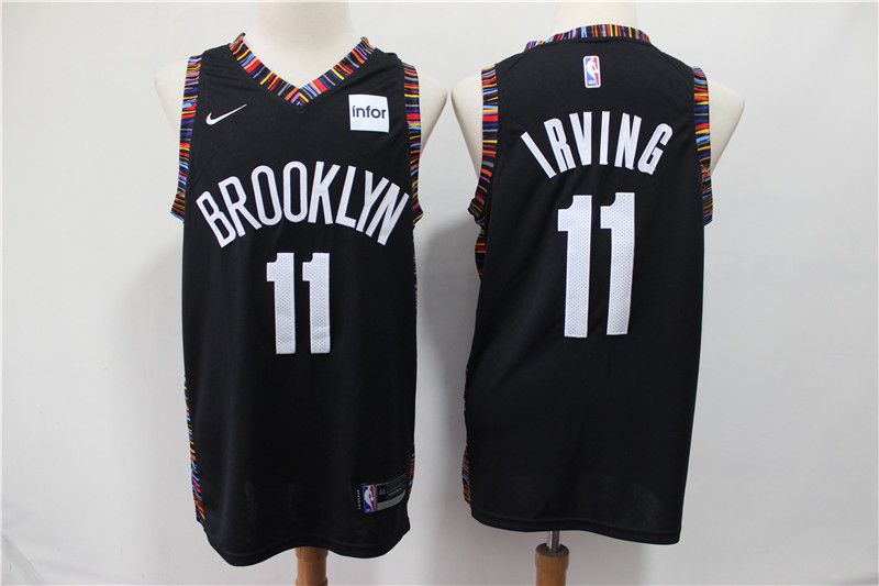 Men Brooklyn Nets 11 Irving Black City Edition Nike NBA Jerseys